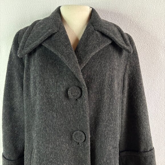 1950s Midcentury Gray Wool Coat M/L - Picture 2 of 10